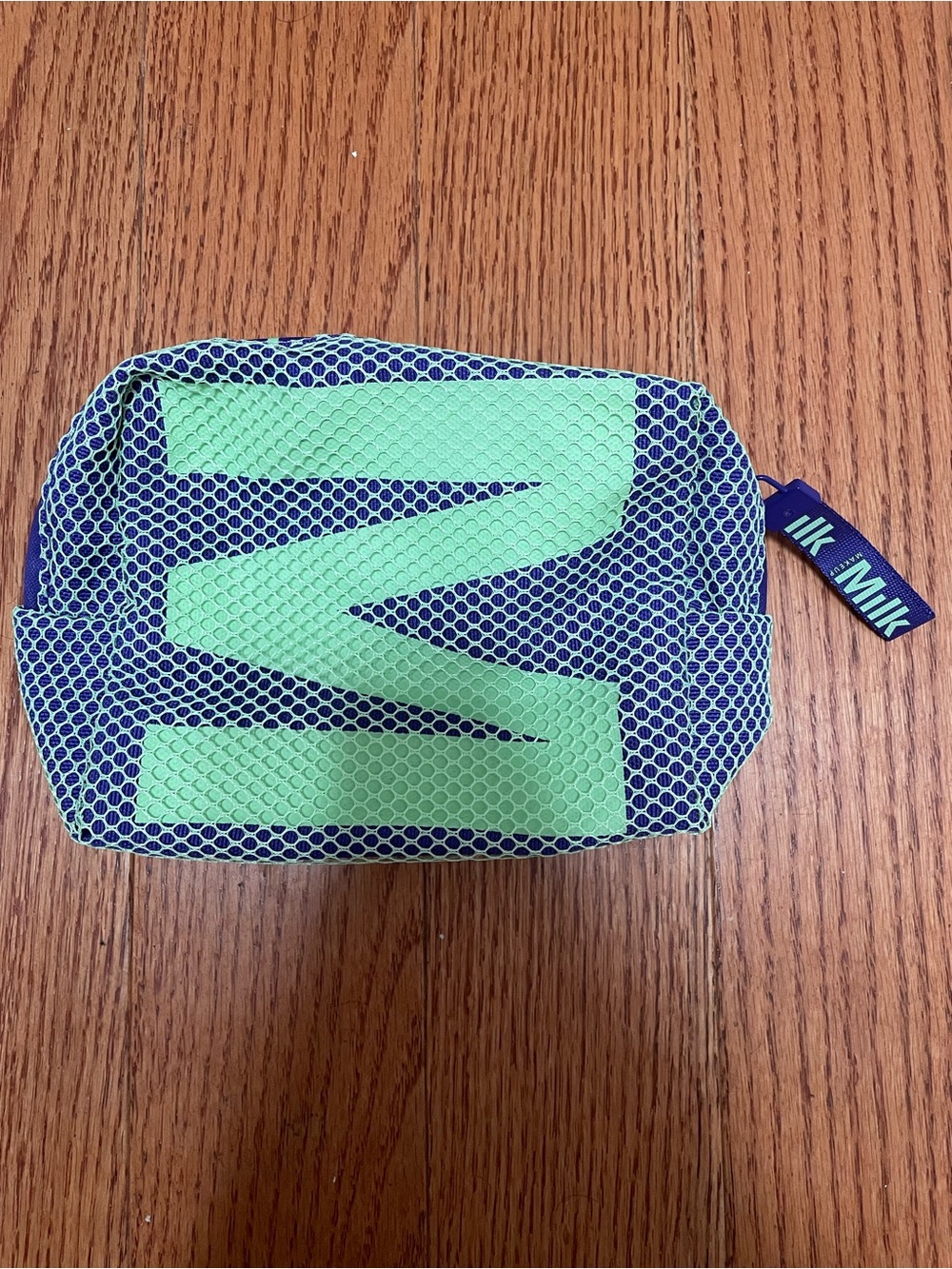 Milk Makeup Blue and Mint Green Mesh Cosmetic Pouch